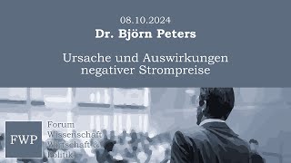 Ursache und Auswirkungen negativer Strompreise  Dr Björn Peters [upl. by Ggerg]