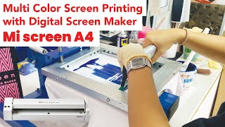 Multicolor Screen Printing with Digital Screen Maker MiScreen a4 [upl. by Anitak]