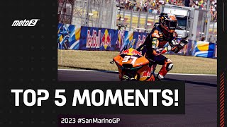 Top 5 Moto2™ Moments 🦈  2023 SanMarinoGP [upl. by Col]