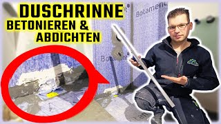 DUSCHRINNE EINBAUEN  Betonieren amp abdichten  Linienentwässerung einbauen  Home Build Solution [upl. by Aidas]