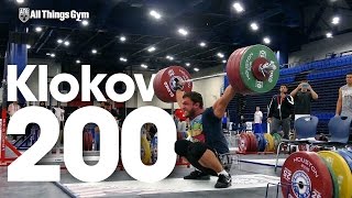 Dmitry Klokov 200kg Pause Snatch 2015 World Weightlifting Championships Training Hall [upl. by Stig]