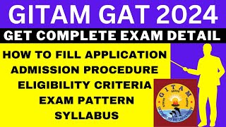 GITAM GAT 2024 Notification Out Application Dates Eligibility Syllabus Pattern Admit Card [upl. by Meeker806]