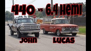 440 BIG BLOCK46RE FOOT BRAKE vs 64 HEMI46RE TRANS BRAKE [upl. by Ahsatan]