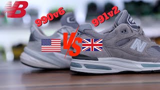 New Balance 990v6 Made in USA vs 991v2 Made in UK Comparison [upl. by Hannah]