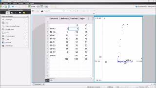 Sumkurve og kvartilsæt i TI Nspire [upl. by Notxed]