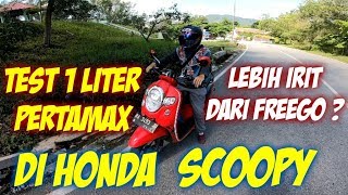 Test Konsumsi BBM Honda Scoopy Dengan 1 Liter Pertamax Apakah Lebih Irit Dari Yamaha FreeGo [upl. by Aicert189]