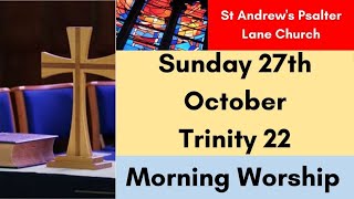 St Andrews Psalter Lane Church Service of Morning Worship for Sunday 27th October 2024 [upl. by Lonergan]