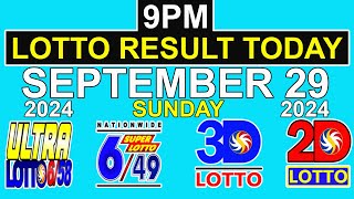 9pm Lotto Result Today September 29 2024 Sunday [upl. by Iorgo74]