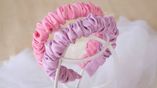 PERFECT Scrunchies Headband DIY  How To Make Hard Headband by Sewing Scrunchies For BEGINNERS 🥰 [upl. by Arag]