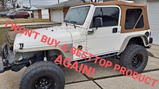 BestopSmittybilt Jeep TJ Soft Top Installation review of products at end [upl. by Ttenyl]