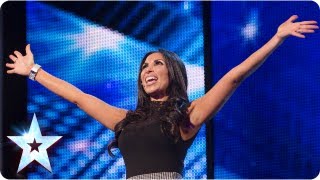 Francine Lewis with her many impressions  Week 2 Auditions  Britains Got Talent 2013 [upl. by Atinuj196]