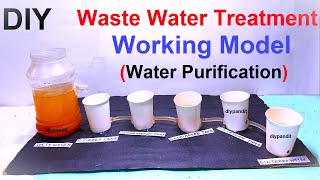 waste water treatment plant working model  water purification  diy  science project  DIY pandit [upl. by Masha862]