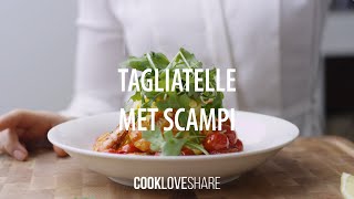 Tagliatelle met scampi en cherrytomaatjes  CookLoveShare [upl. by Yv572]