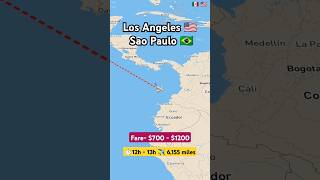 ✈️ Flight Route Los Angeles to Sao Paulo 🌍 flight route explore travel excelbytesized [upl. by Ybeloc482]