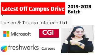 off campus recruitment for 2021batch  2020 2022 2023 batch  off campus drive  New job updates [upl. by Arikihs]