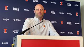 Central Michigan week Illini OC Barry Lunney Jr press conference [upl. by Nojad]