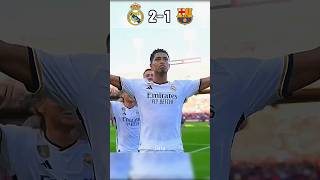 Real Madrid vs Barcelona 🤯🔥 Bellingham brace La Liga 2023 shorts football youtube [upl. by Gorey]