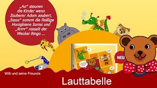 Sprachförderung  Lauttabelle zur LautBuchstabenZuordnung  Willi und seine Freunde [upl. by Innaig494]