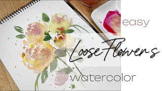 How to Paint Loose Watercolor Peonies [upl. by Mohr]