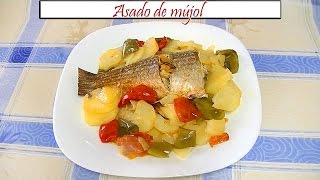 Asado de mújol  Receta de Cocina en Familia [upl. by Lazos]