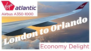 Virgin Atlantic A3501000 Experience from London to Orlando in Economy Delight [upl. by Pettit]