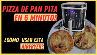 ✅💞Recetas airfryer ¿cómo usar freidora de aire Receta PIZZA de Pan PITA ¡¡riiquisimas [upl. by Ahseinar]