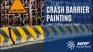 Crash Barrier Painting  Graco LineLazer V 5900 HP Automatic machine [upl. by Ailero689]