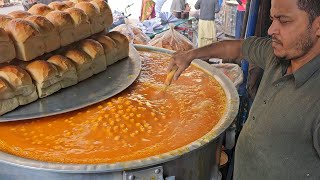 Gujrati Kathiyawari Chole  Roadside Famous Kathiawari Cholay Making  Street Food Chana Ragdra Chat [upl. by Noremmac]