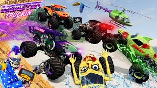 Monster Jam INSANE Racing Freestyle and High Speed Jumps 49  BeamNG Drive  Grave Digger [upl. by Thetisa392]