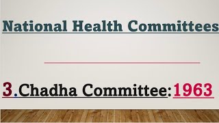 Chadha Committee 1963 Community Health Nursing National Health Committees [upl. by Goth]