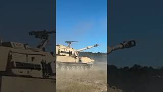 Inside an US Army M109A7 155 mm Turreted Self Propelled Howitzer during a Live Fire Exercise [upl. by Zabrine]