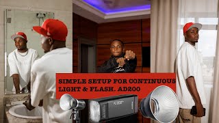 HOW TO SHOOT WITH CONTINUOUS LIGHT amp FLASH SETUP PHOTOGRAPHY GODOX AD200 ML60 bts [upl. by Capon]