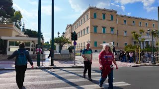 Kolonaki  National garden  Athens center walking [upl. by Ganley]