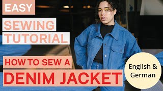 Einfache Jeansjacke nähen Schritt für Schritt Anleitung  Schnittmuster quotThe Jean Jacketquot [upl. by Hoenack]