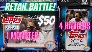 Monster vs Hanger Box Battle ⚾️ 2024 Topps Series 1 Baseball Retail Boxes [upl. by Cerelly277]