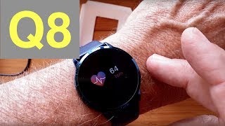 Newwear Q8 Smartwatch with Continuous Heart Rate and Blood Pressure Monitoring Unboxing amp Review [upl. by Madra556]