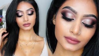 Half Cut Crease ROSE GOLD Smokey Makeup Tutorial  Lavish Krish [upl. by Ymarej]