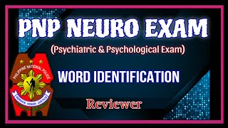 PNP NEURO EXAM REVIEWER  WORD IDENTIFICATION  PPE  PSYCHIATRIC AND PSYCHOLOGICAL EXAMINATION [upl. by Piegari]