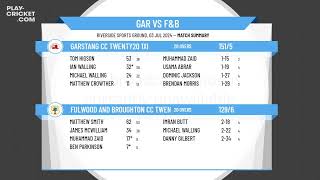 Garstang CC Twenty20 1XI v Fulwood and Broughton CC Twenty20 [upl. by Nolrev]