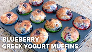 How to make Blueberry Greek Yogurt Muffins [upl. by Oluap]