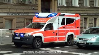 Prague Meditrans ambulance Swedish style 2tone amp yelp  EMS ambulance responding CZ  2852019 [upl. by Nauqit267]