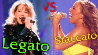 Mariah Carey  Legato VS Staccato  Same Note Comparision [upl. by Myrtie]