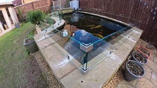 Koi Pond Glass Jumpguards  Heron Deterrent Install  CWD Pond [upl. by Ttessil]