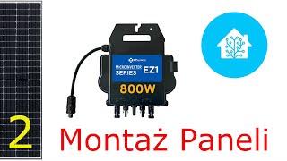 EZ1M 800  Montaż paneli  Instalacja fotowoltaiczna 800W na mikroinwerterze APSystem [upl. by Ihcur508]