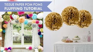 Tissue Paper Pom Poms Fluffing Tutorial  BalsaCirclecom [upl. by Euqimod]