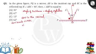 In the given figure PQ is a mirror AB is the incident ray and BC is the reflect [upl. by Bernadine]