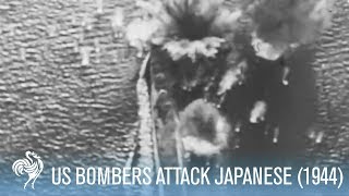 Aerial Footage US Dive Bombers Attack Japanese Warships 1944  War Archives [upl. by Natloz647]