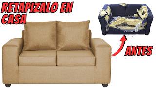 COMO RETAPIZAR TU SILLON VIEJO 🛋️  HACELO en casa PASO A PASO🔥 [upl. by Vida]