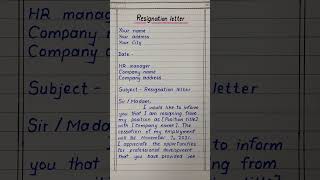 Resignation letter writing for company  Resignation letter [upl. by Fermin163]