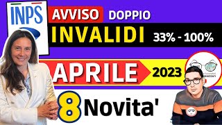 🔴 INVALIDI PARZIALI e TOTALI 8 NOVITÀ APRILE 2023 ➡ IMPORTI INCREMENTI PENSIONE BONUS INPS CAREGIVER [upl. by Anailli]